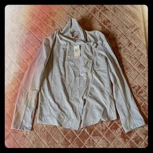 NWT Philosophy Sueded Cloud Blue Side Zip Jacket